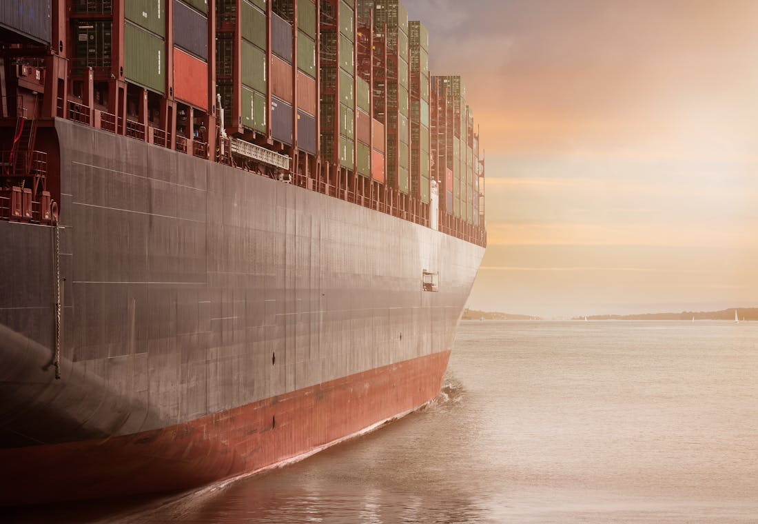 Container ship carrying imported goods